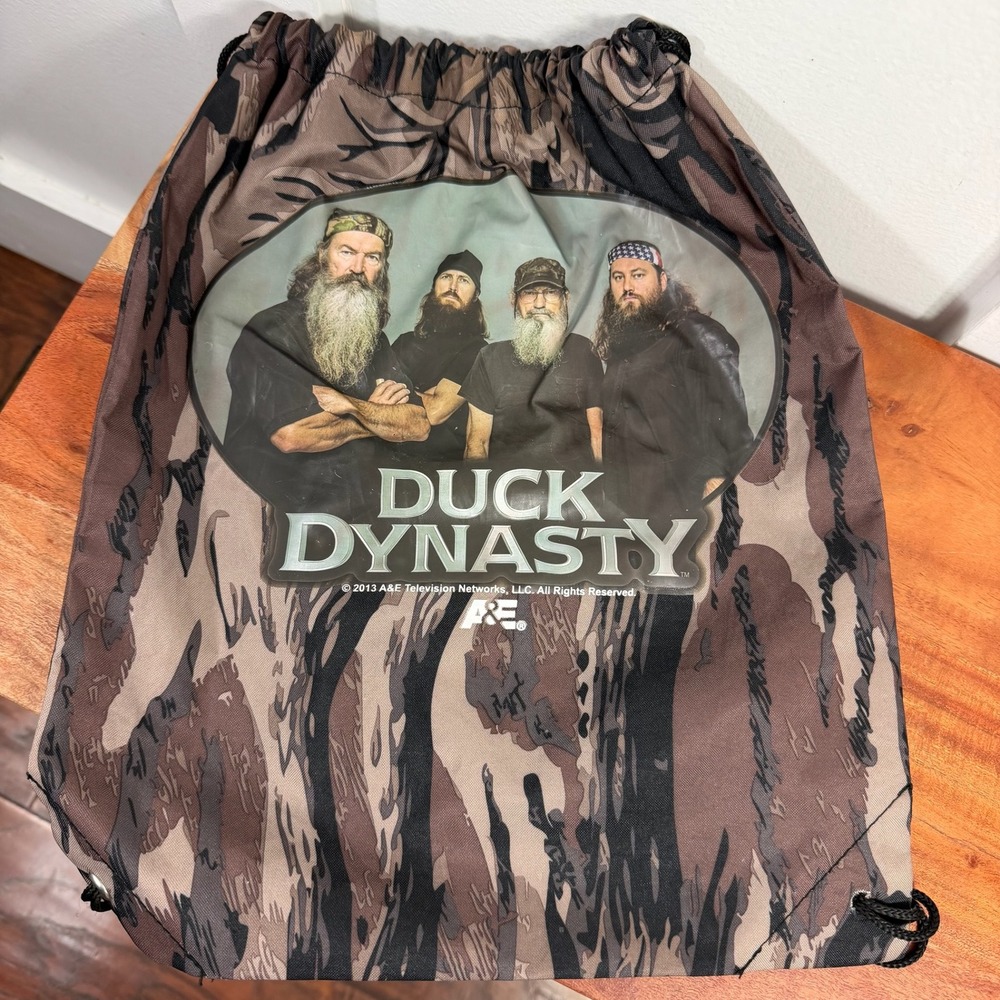 Duck Dynasty Camo Drawstring Backpack‎ Bag 2013 A&E TV Show Merchandise